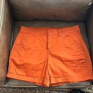 Orange Eddie Bauer shorts